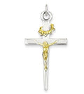 Sterling Silver & 18k Gold -plated Crucifix Pendant