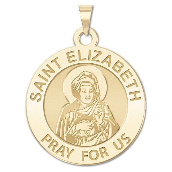 Saint Elizabeth (Mary's Cousin) Religious Round Medal  "EXCLUSIVE"