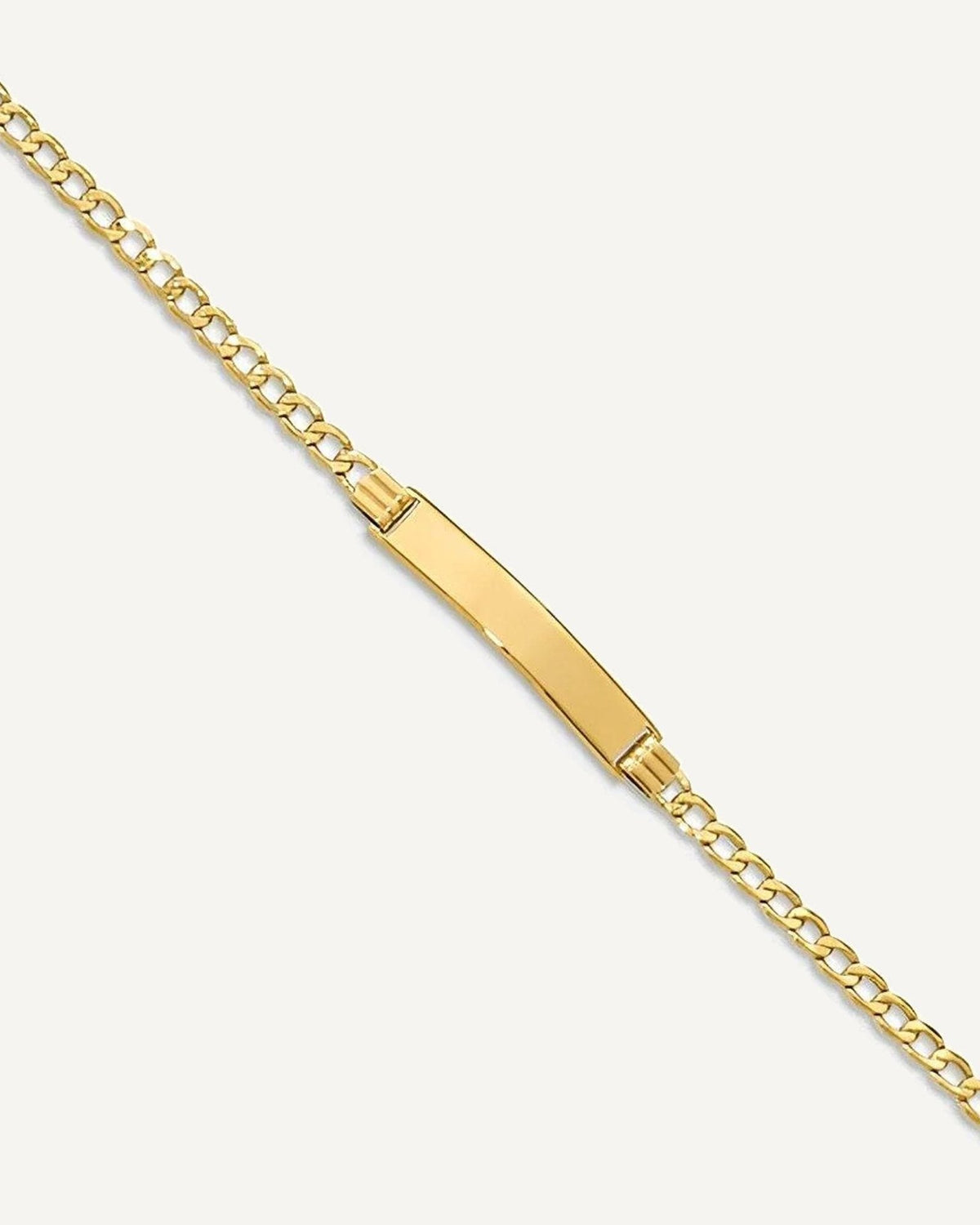 Custom Engraved 14k Gold Women's Curb Link ID Bracelet