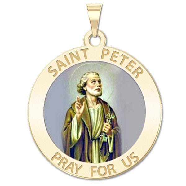 Saint Peter Religious Medal Color