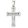 14k White Gold Reversible Rounded-Arm Crucifix /Cross Pendant