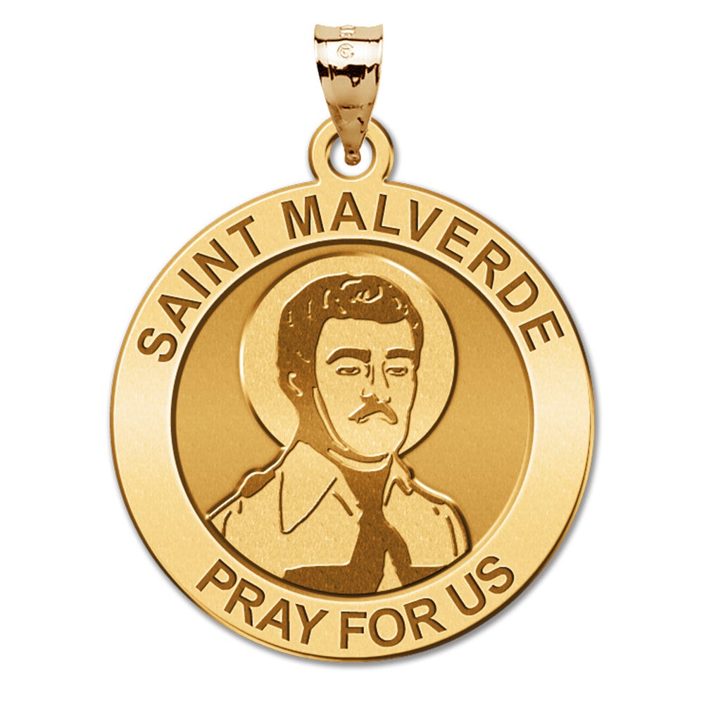 Saint Malverde Round Religious Medal