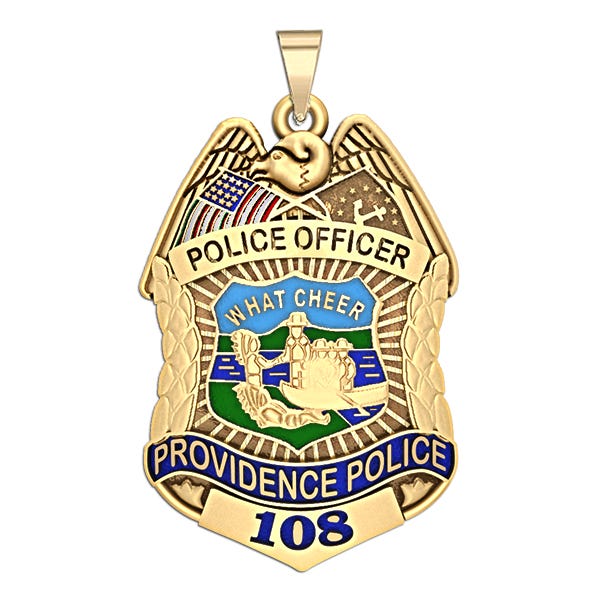 Personalized Providence Rhode Island Police Badge with Your Rank and Number