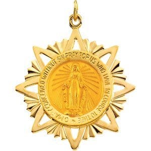 14K Yellow Gold Miraculous Medal
