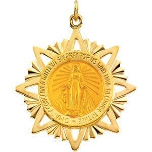 14K Yellow Gold Miraculous Medal