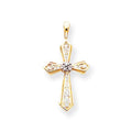 14k AA Diamond Cross Pendant