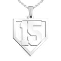 Personalized Baseball Homeplate Cut-Out with Number Pendant or Charm