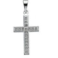 14K White Gold CROSS PENDANT W/DESIGN