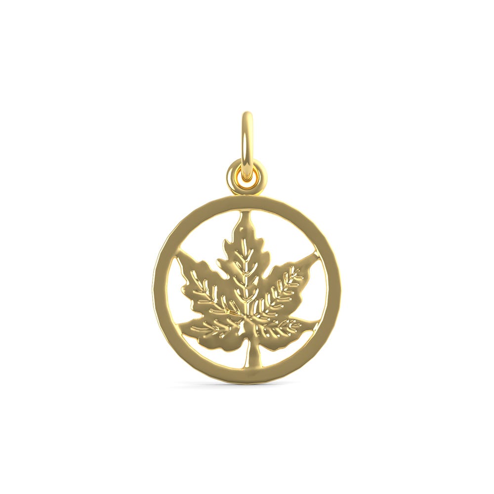 Maple Leaf Disc Charm