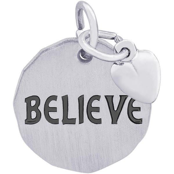 Believe Tag W/Heart Engravable