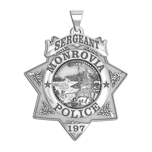 Personalized California 7 Point Star Police Badge with Your Department, Rank and Number