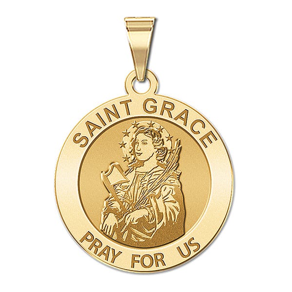 Saint Grace Religious Round Medal