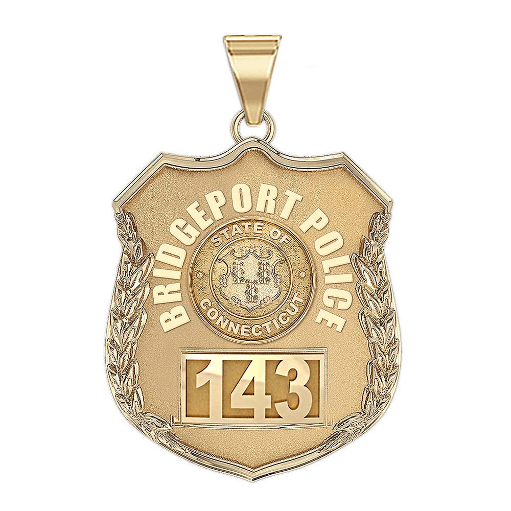 Personalized Bridgeport, Connecticut Police Badge with Your Number