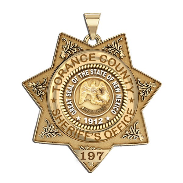 Personalized 7-Point Star New Mexico Sheriff Badge with your Dept, Rank and Number