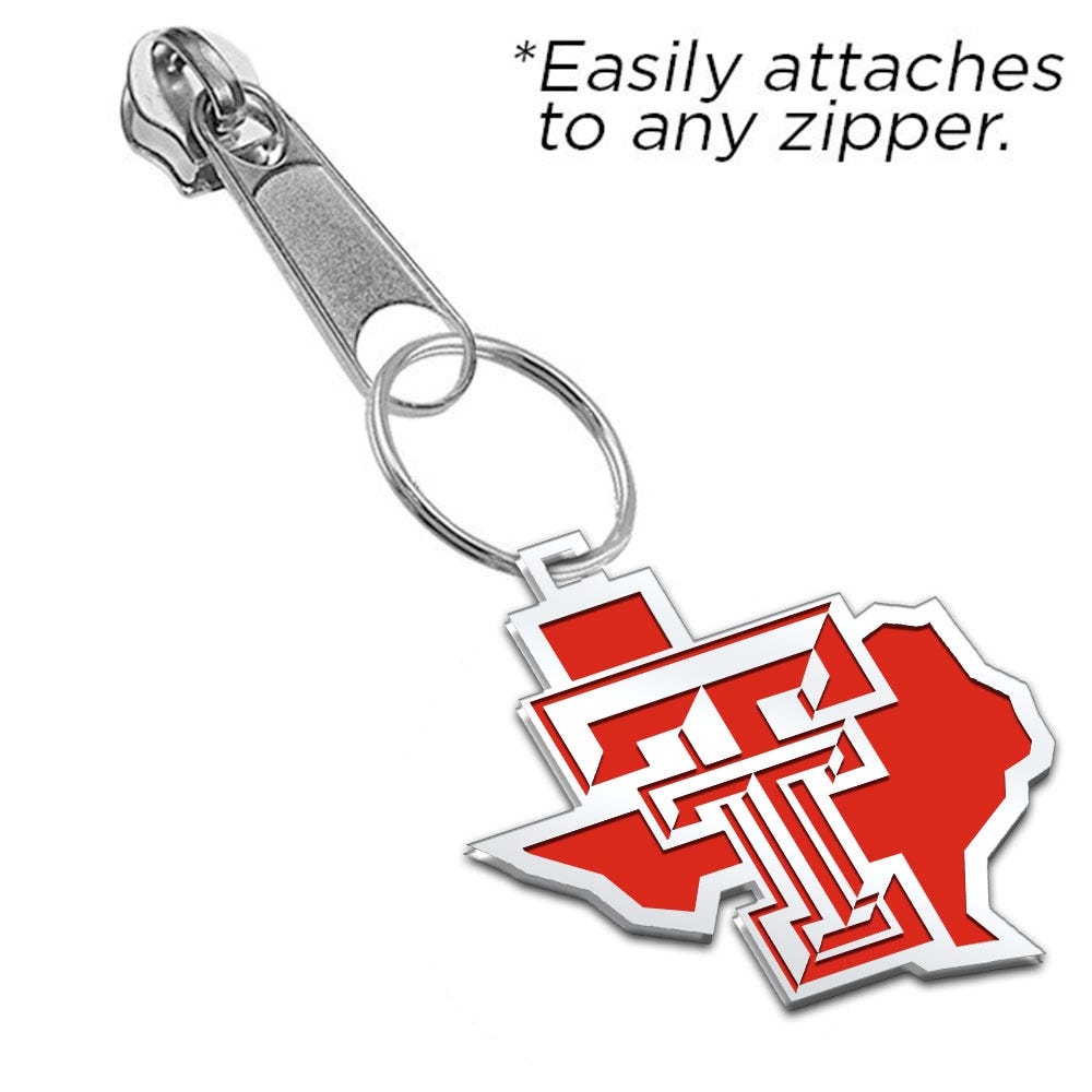 Texas Tech Outline Zipper Pull
