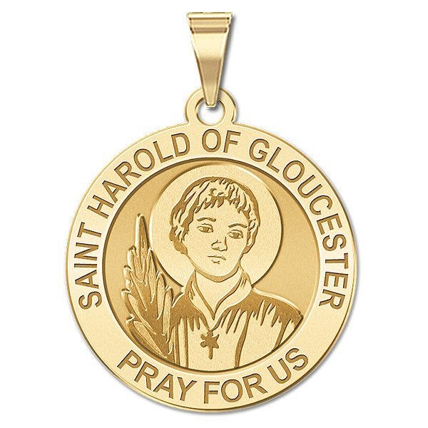 Saint Harold of Gloucester Round Religious Medal  "EXCLUSIVE"