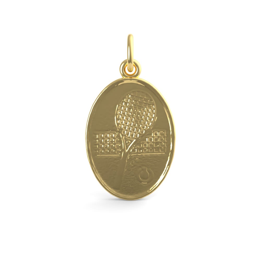 Tennis Oval Disc Charm