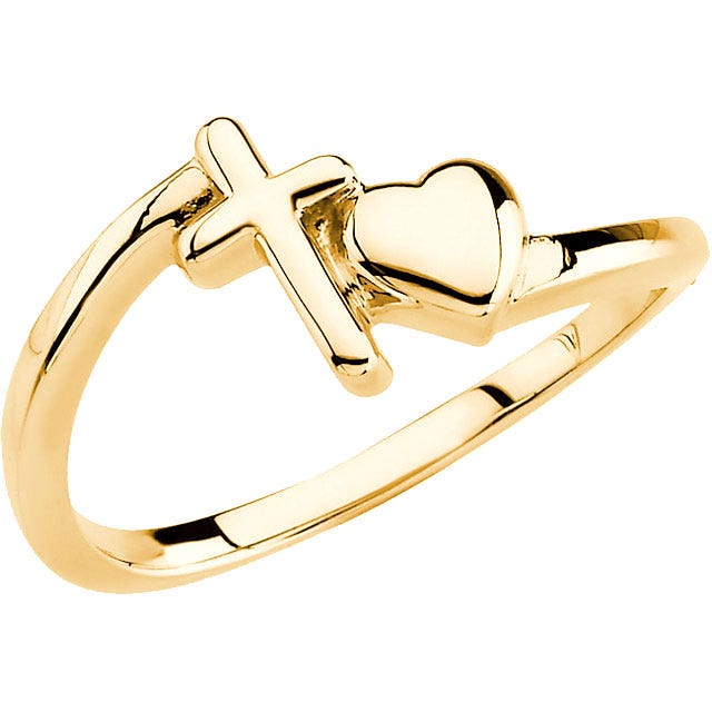 Heart & Cross Chastity Ring