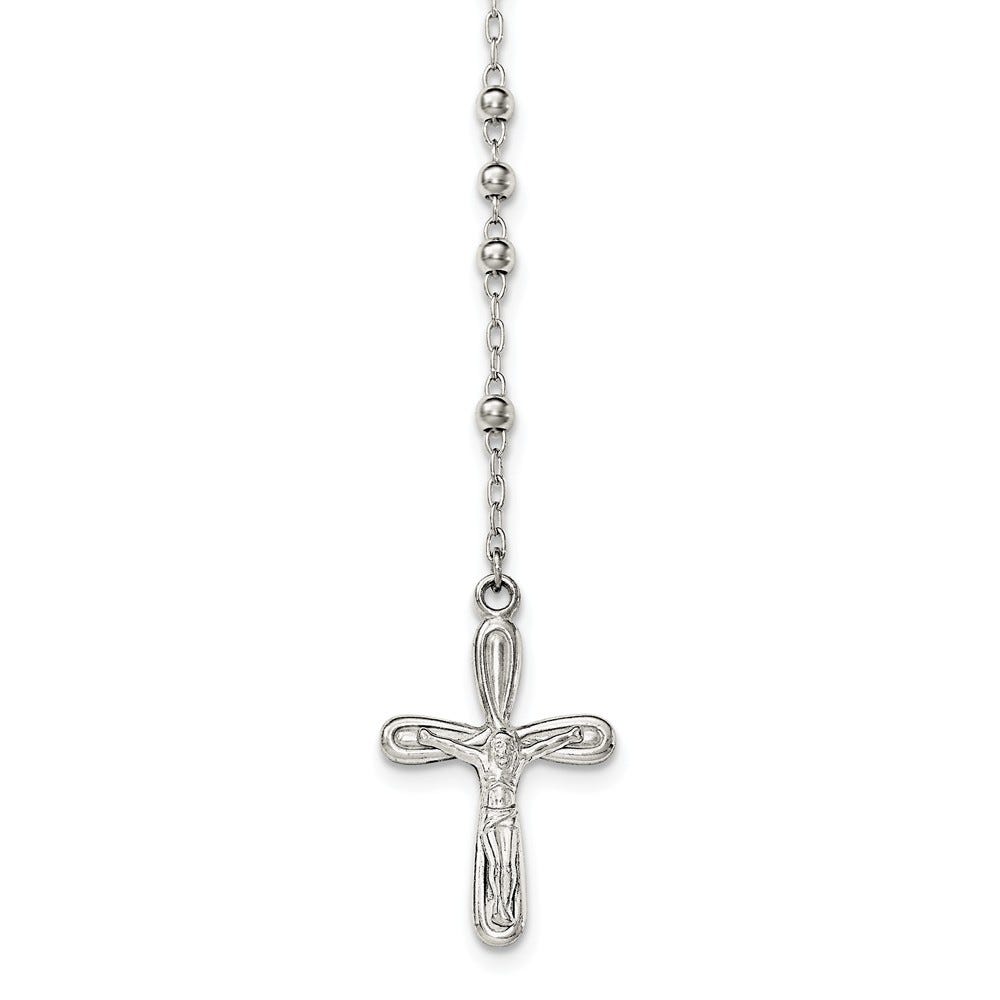 Sterling Silver Polished Crucifix Rosary