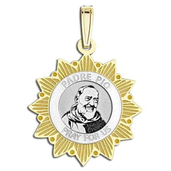 Padre Pio Two-Tone Sun Border "EXCLUSIVE"