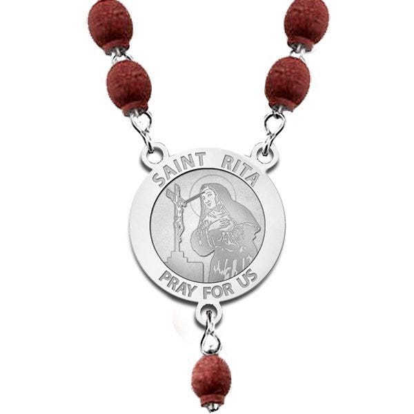 Sterling Silver Saint Rita Rosary Beads