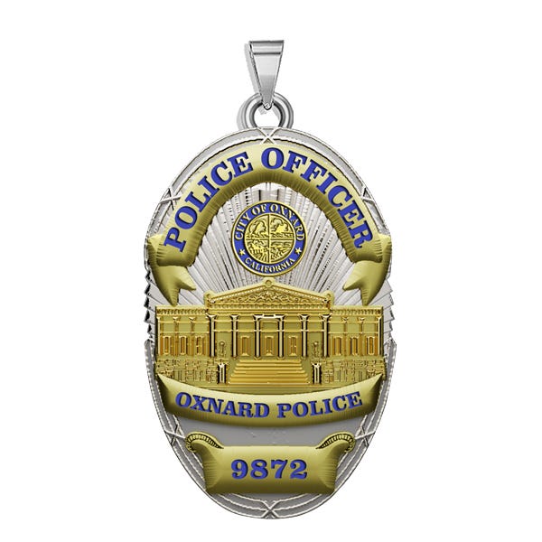 Personalized Oxnard California Police Badge with Your Rank and Number