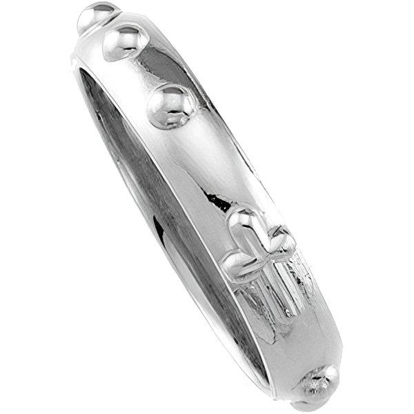 14K White Gold Rosary Ring