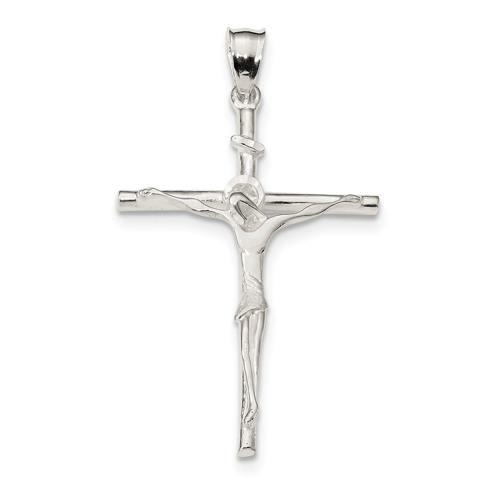 Sterling Silver Diamond Cut Crucifix Pendant