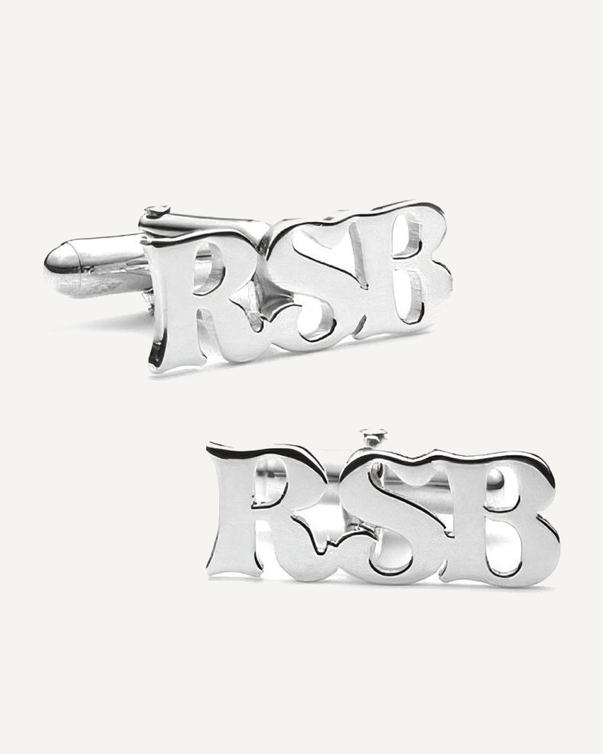 Personalized Sterling Silver Initial Cufflinks