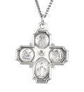 Sterling Silver 4 Way Cross Religious Medal