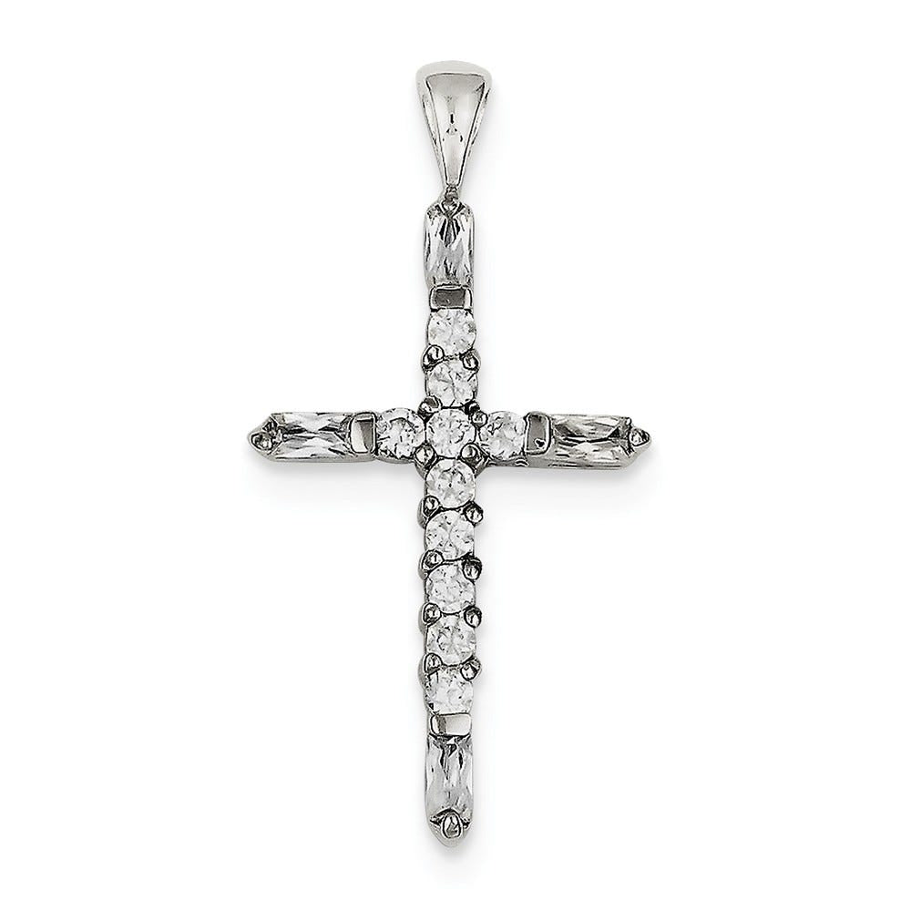 Sterling Silver CZ Cross Pendant