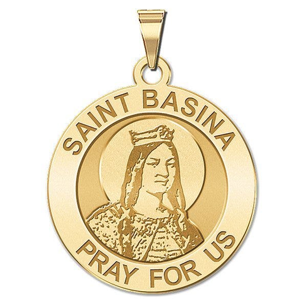 Saint Basina Round Religious Medal "EXCLUSIVE"
