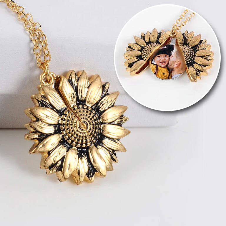 Exclusive Sunflower Photo Locket & Chain
