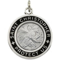 Sterling Silver Black Enamel St. Christopher Medal