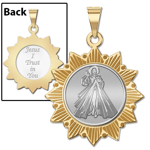 Divine Mercy Two-Tone Double Sided Sun Border