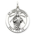 Sterling Silver Round Antiqued Saint Jude Medals
