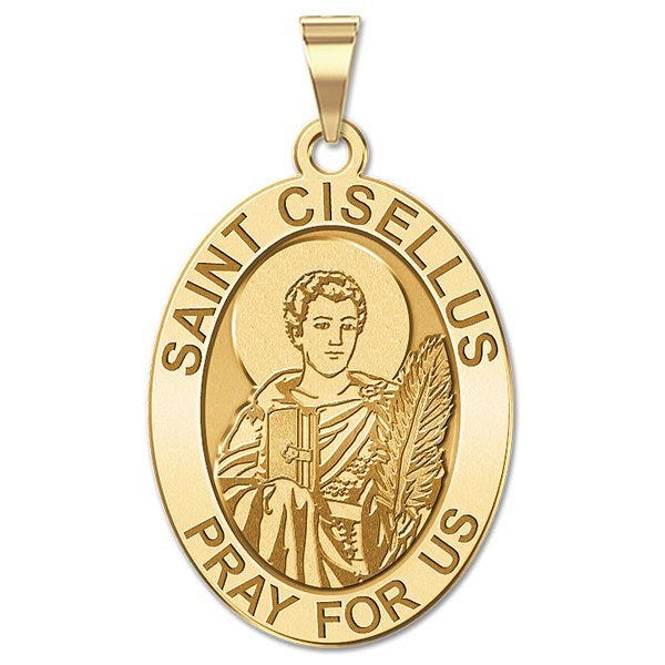 Saint Cisellus Oval Religious Medal  "EXCLUSIVE"