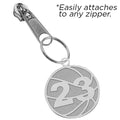 Exclusive Zipper Pull Basketball Charm w/ Custom Numbers