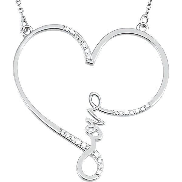 Heart Diamond "Love" Pendant