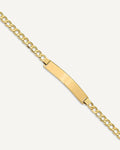 Custom Engraved 14k Gold Men's Curb Link ID Bracelet