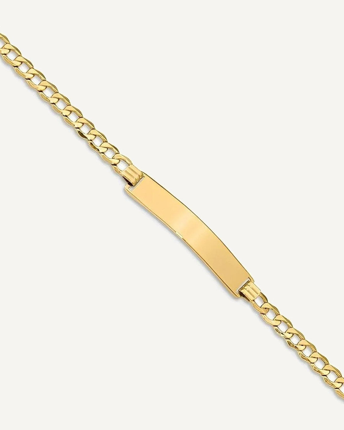 Custom Engraved 14k Gold Men's Curb Link ID Bracelet