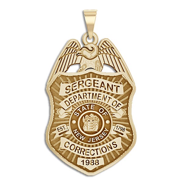 Personalized New Jersey Correction Police Badge with Your Rank, Number & Department
