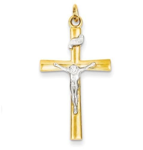 Sterling Silver & 18k Gold -plated Crucifix Pendant