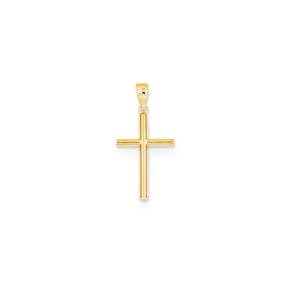 14K Polished Hollow Cross Pendant