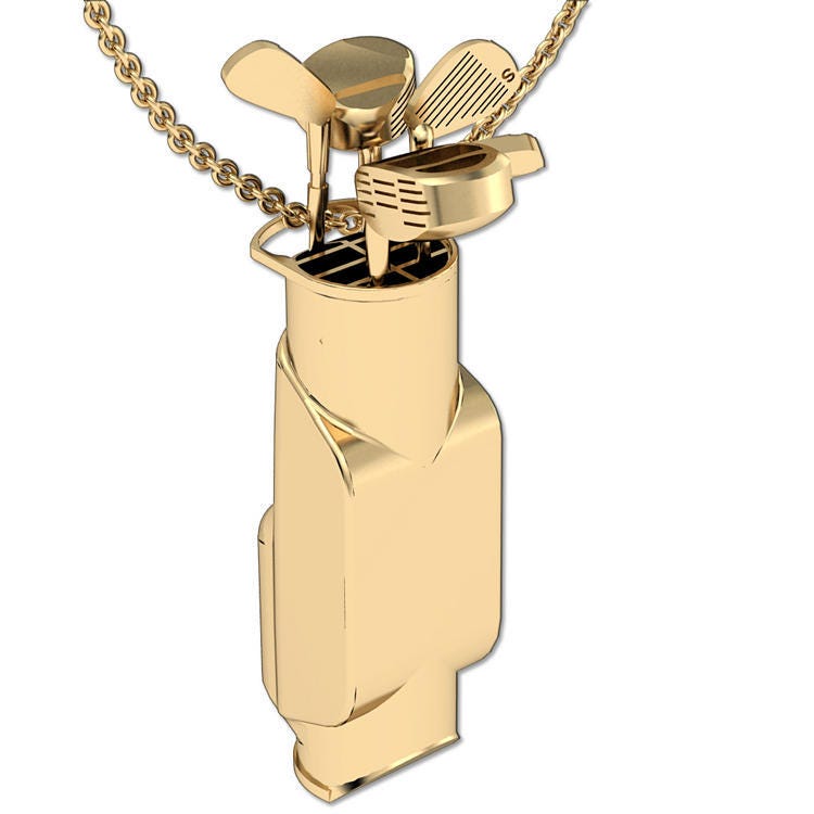 Golf Bag with Clubs Golf Jewelry Charm or Pendant