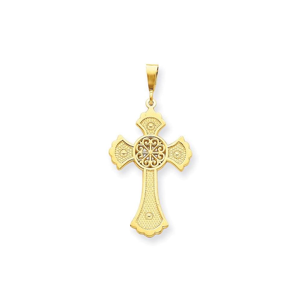 14k Celtic Round-Center Cross Pendant