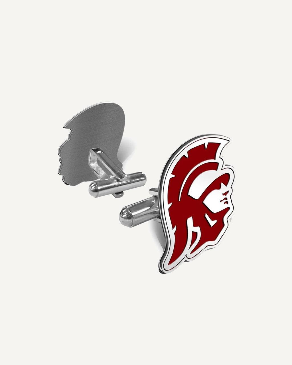 Pair of USC Color Enamel Trojan Head Cufflinks