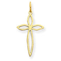 14K Laser Designed Openwork Cross Charm