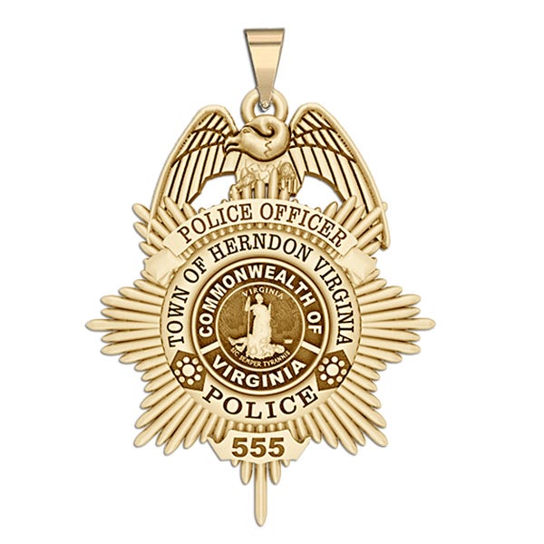 Personalized Herndon Virginia Police Badge with Your Rank and Number