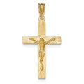 14k Polished Satin and D/C Crucifix Pendant